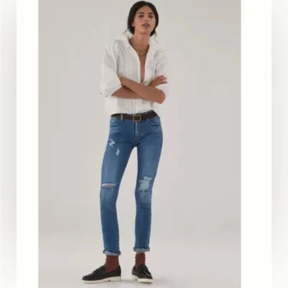 Pilcro by Anthropologie Distressed Blue Women's Jeans
